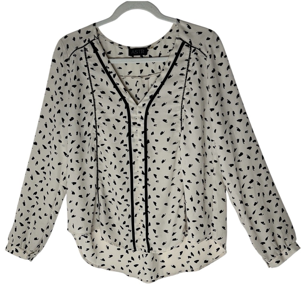 Astr the Label Top‎ women's Medium hi low Long Sleeve Pullover Career Relaxed